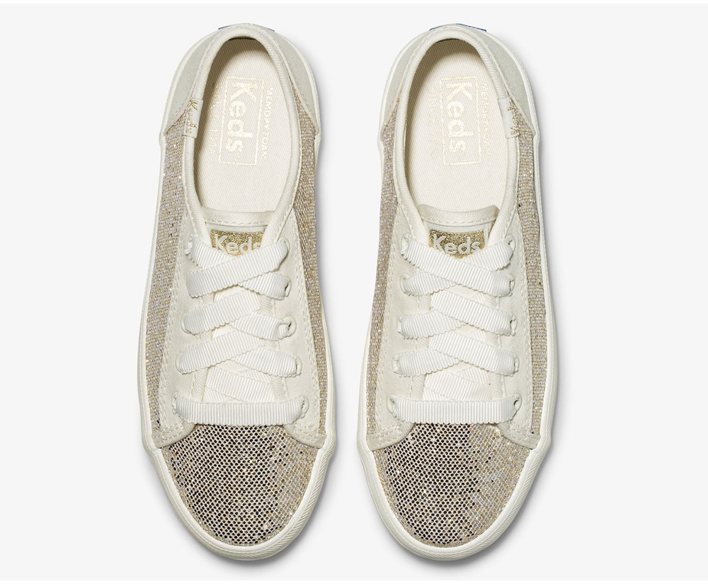 Tenis Keds Niña Blancos - Kickstart Metallic Sparkle - 4732-FOZUW